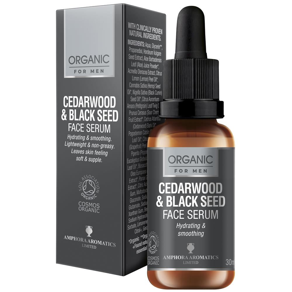 Cedarwood & Black Seed Face Serum: nourishes & revitalises complexion for a healthier-looking glow.