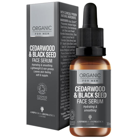 Cedarwood & Black Seed Face Serum: nourishes & revitalises complexion for a healthier-looking glow.