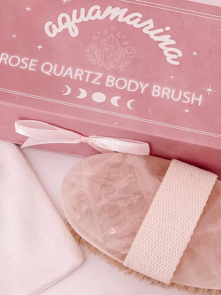 Aquamarina Rose Quartz Body Brush for super soft, silky skin