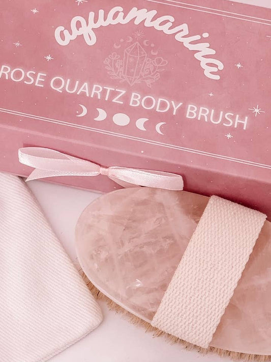 Aquamarina Rose Quartz Body Brush for super soft, silky skin