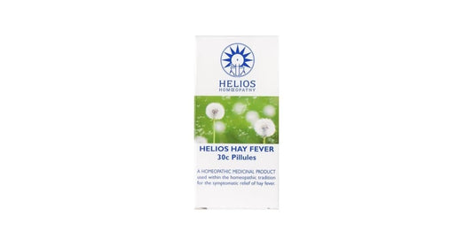 Helios Hayfever 30c 100s: natural relief for seasonal allergies, lactose-free tablets.