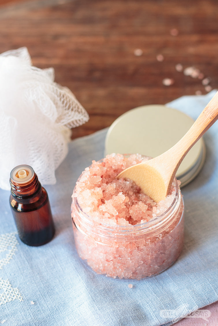 Himalayan Salt Scrub for gentle exfoliation and deep cleansing, revealing smoother, more radiant skin.