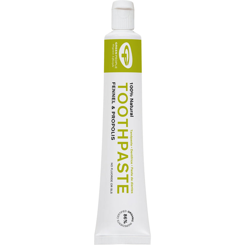 Green People Fennel & Propolis Toothpaste, natural oral care for sensitive teeth and healthy gums