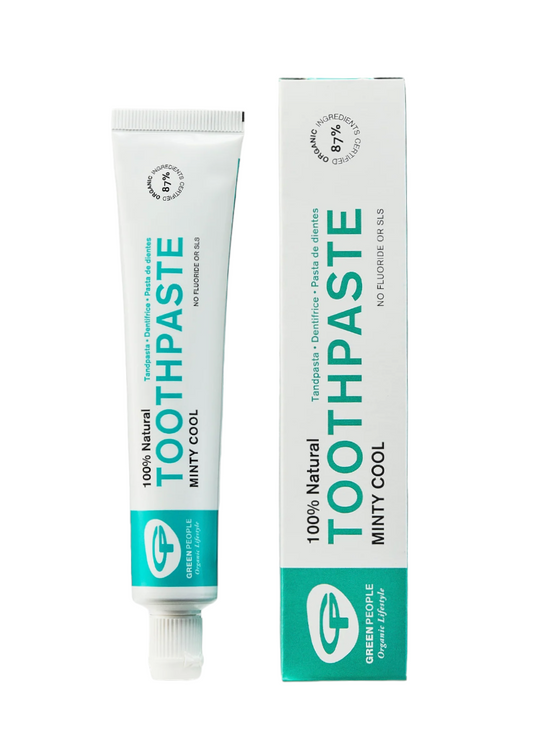 Green People Minty Toothpaste for a refreshing, natural oral hygiene experience.