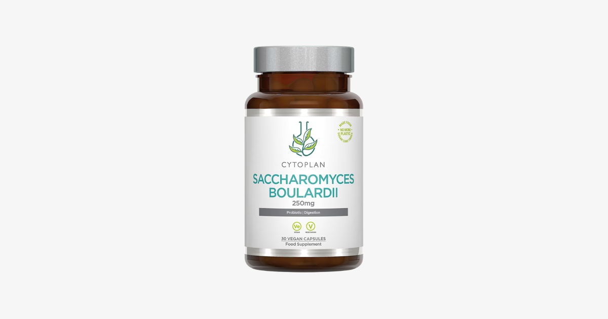 Cytoplan Saccharomyces Boulardii: stable probiotic for digestive health, supporting balanced gut flora during upset or travel.