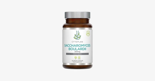 Cytoplan Saccharomyces Boulardii: stable probiotic for digestive health, supporting balanced gut flora during upset or travel.