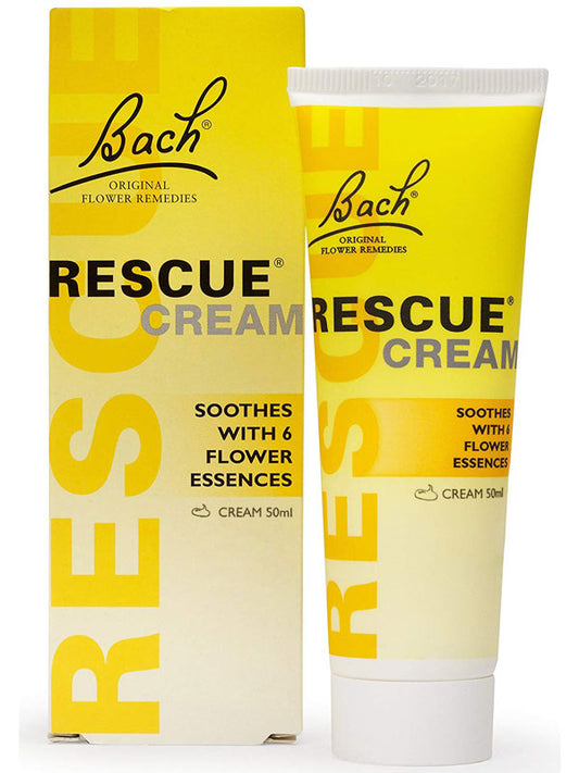 Bach Rescue Cream 50ml intensive moisturiser to hydrate and soothe dry or sensitive skin.