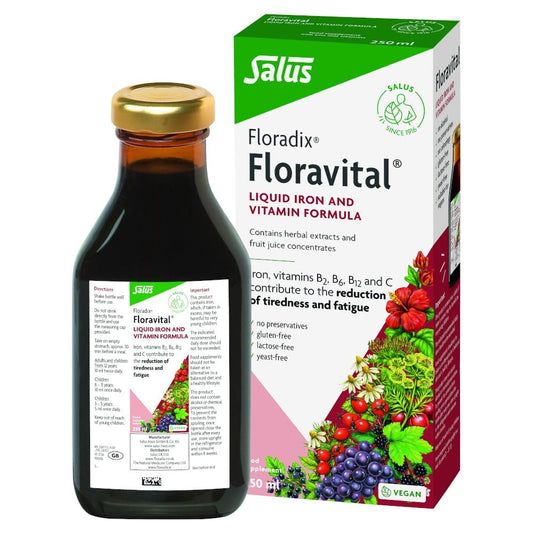 Floradix Floravital 250ml liquid iron supplement to reduce tiredness and fatigue.