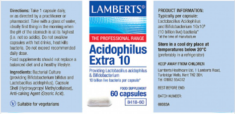 Acidophilus Extra 10 60s Lamberts